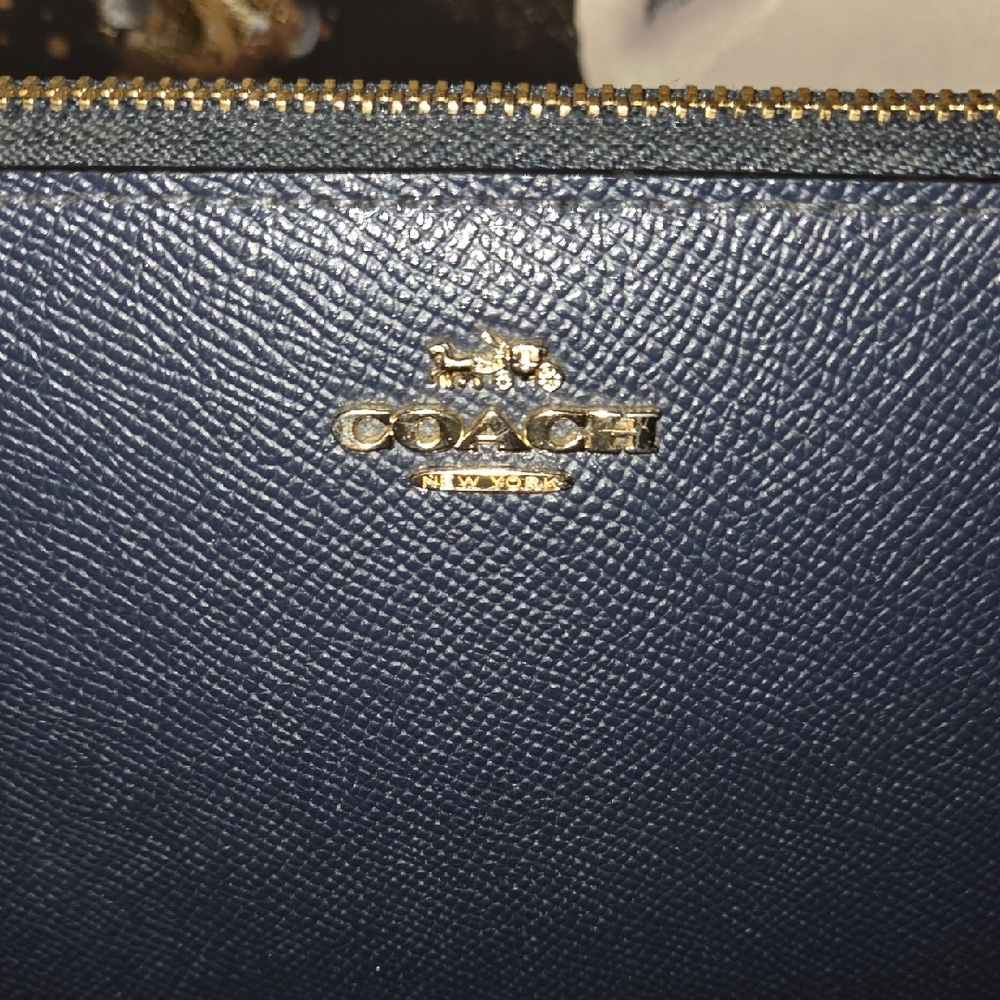 Coach Midnight Blue Zip Wallet - Picture 2 of 10